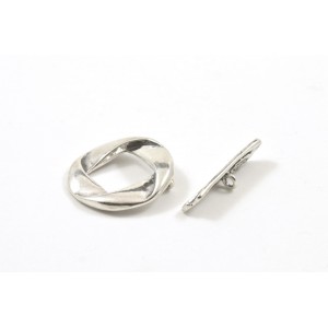  TOGGLE CLASP 17MM ANTIQUE STERLING SILVER .925